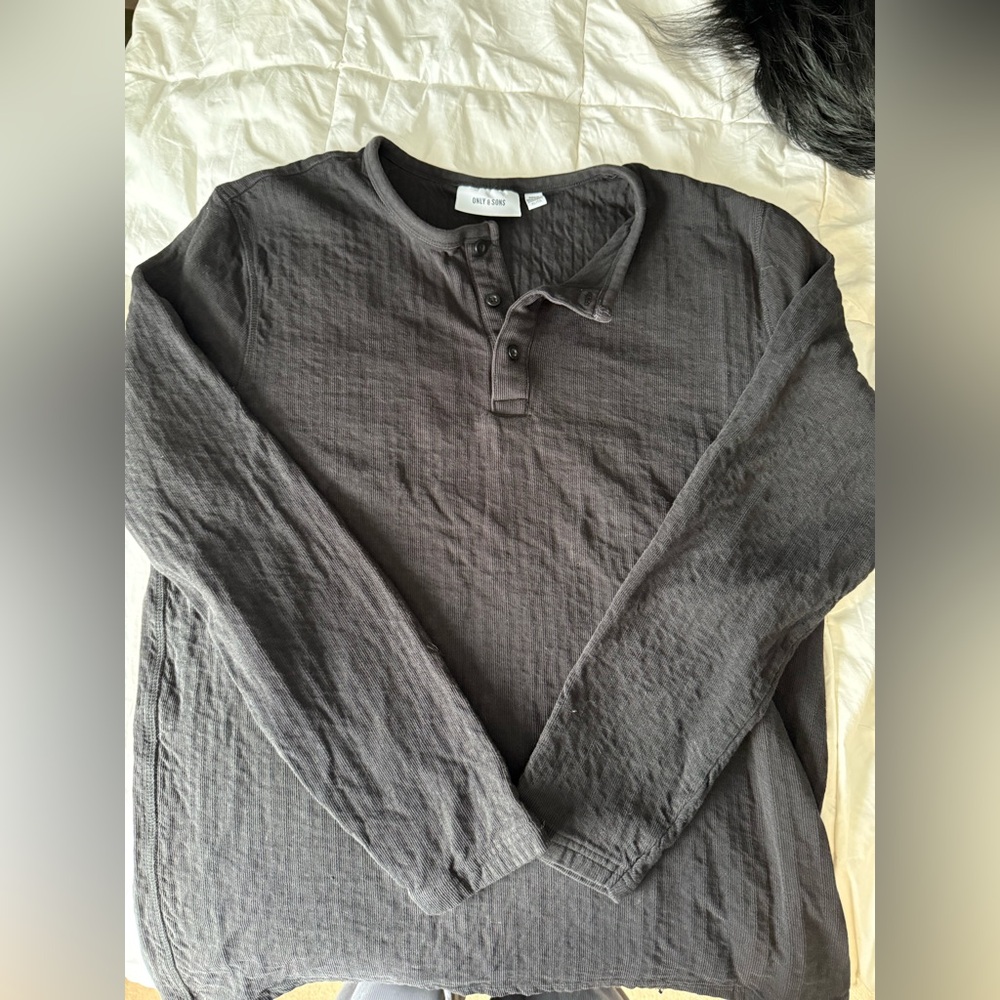 ONLY & SONS Men's Long Sleeve Henley